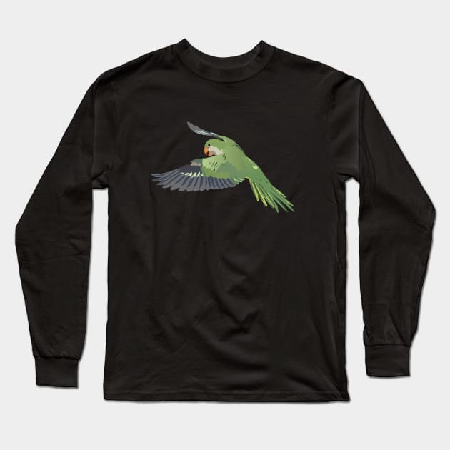 Monk Parakeet Parrot Long Sleeve T-Shirt by NorseTech